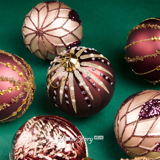 Елочные шары Delizia - Cappuccino 8 см, 12 шт, стекло Winter Deco