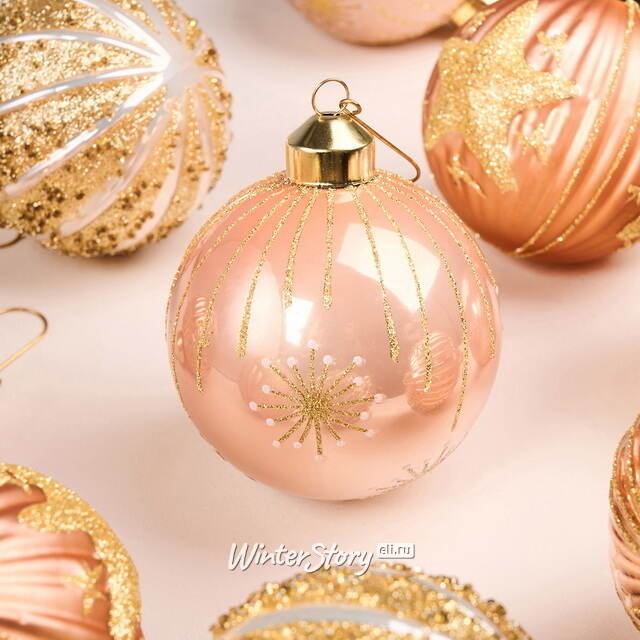 Елочные шары Caramello 8 см, 12 шт, стекло Winter Deco