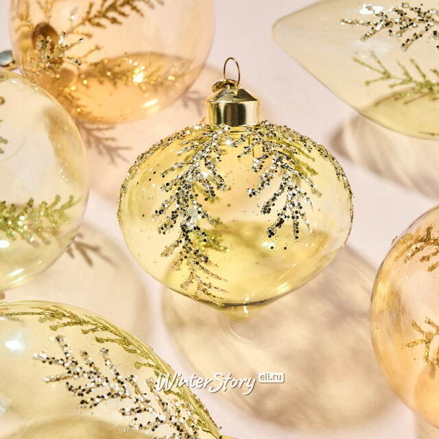 Елочные игрушки Fascino Verde 8 см, 12 шт, стекло Winter Deco