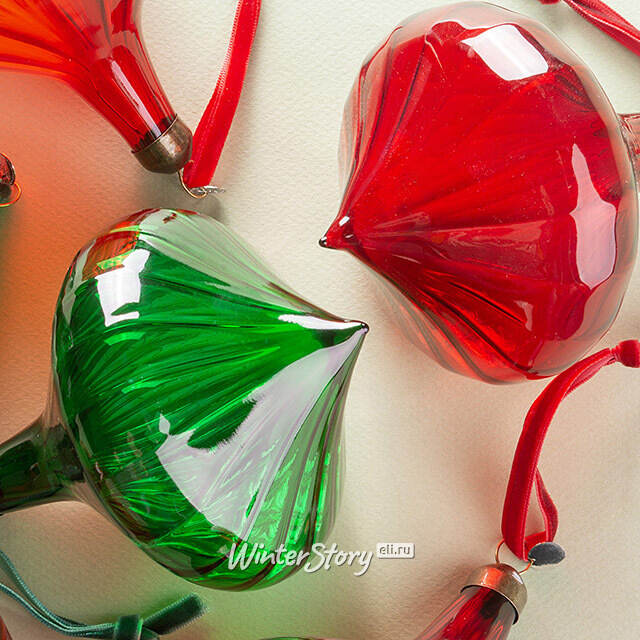 Елочные игрушки Elisir Fortunato 12 см, 6 шт, стекло Winter Deco