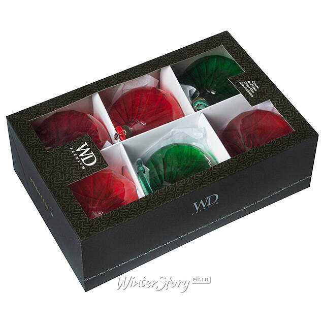 Елочные игрушки Elisir Fortunato 12 см, 6 шт, стекло Winter Deco