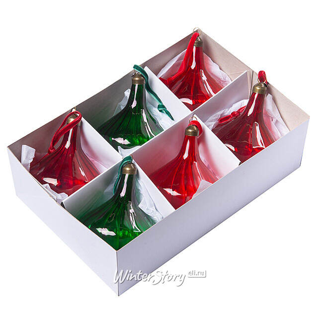 Елочные игрушки Elisir Fortunato 12 см, 6 шт, стекло Winter Deco