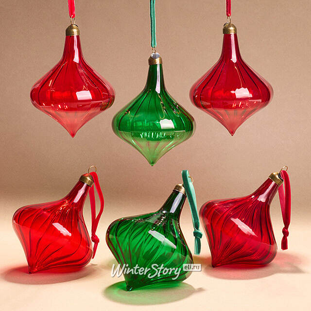 Елочные игрушки Elisir Fortunato 12 см, 6 шт, стекло Winter Deco