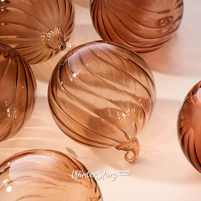 Елочные шары Fiume-Veneto: Peacan Brown 10 см, 12 шт, стекло Winter Deco