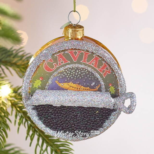 Елочная игрушка Черная Икра 9 см, стекло Winter Deco