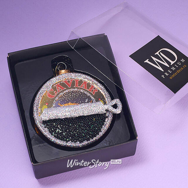 Елочная игрушка Черная Икра 9 см, стекло Winter Deco