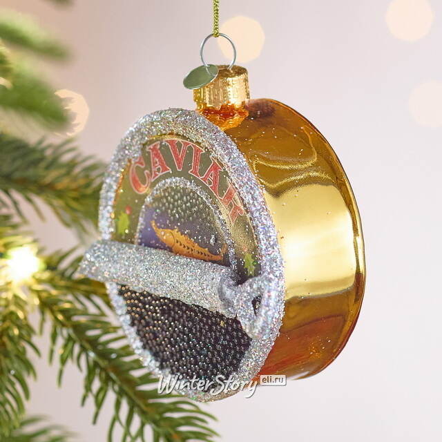Елочная игрушка Черная Икра 9 см, стекло Winter Deco