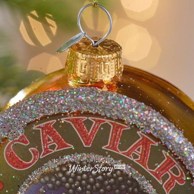 Елочная игрушка Черная Икра 9 см, стекло Winter Deco