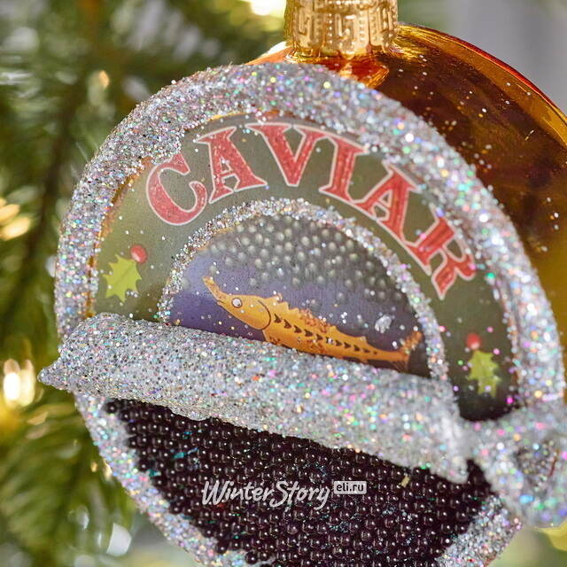 Елочная игрушка Черная Икра 9 см, стекло Winter Deco