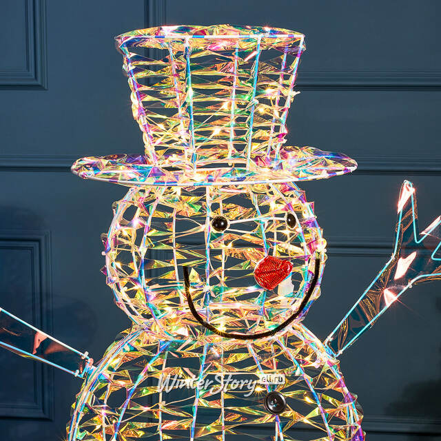 Светящийся Снеговик Феликс в цилиндре 122 см, 100 теплых белых LED ламп, IP44 Winter Deco