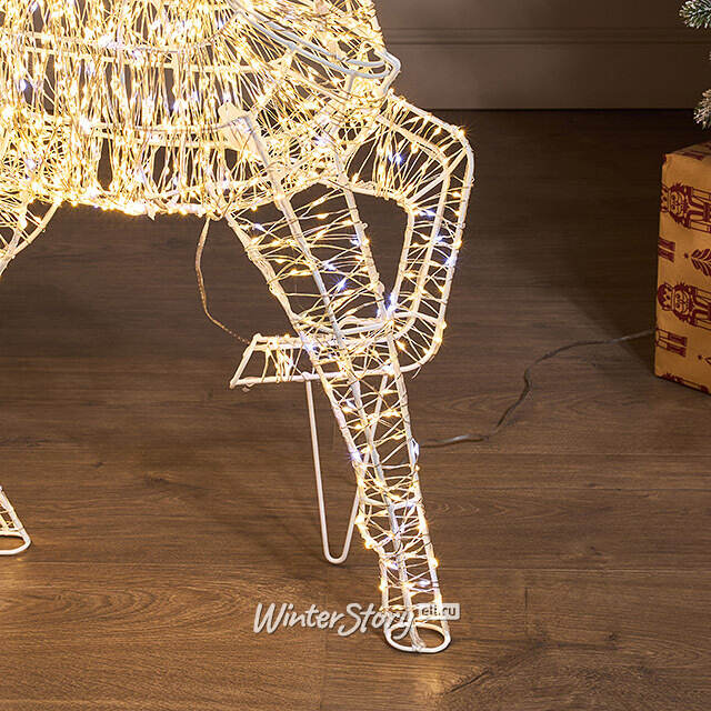 Светящийся олень Bambino Cattaneo 80 см, 1900 теплых/холодных белых LED ламп, IP44 Winter Deco