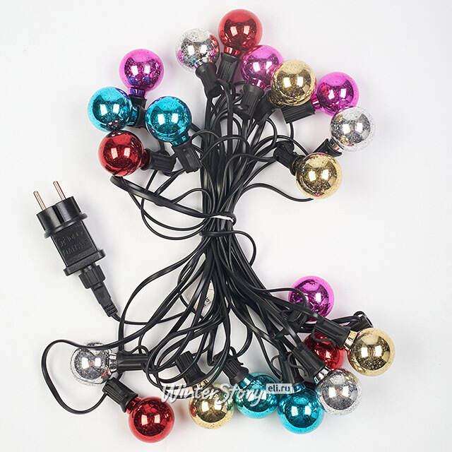 Гирлянда из лампочек Light Mood 6 м, 20 теплых белых LED ламп, черный ПВХ, коннектор, IP44 Winter Deco