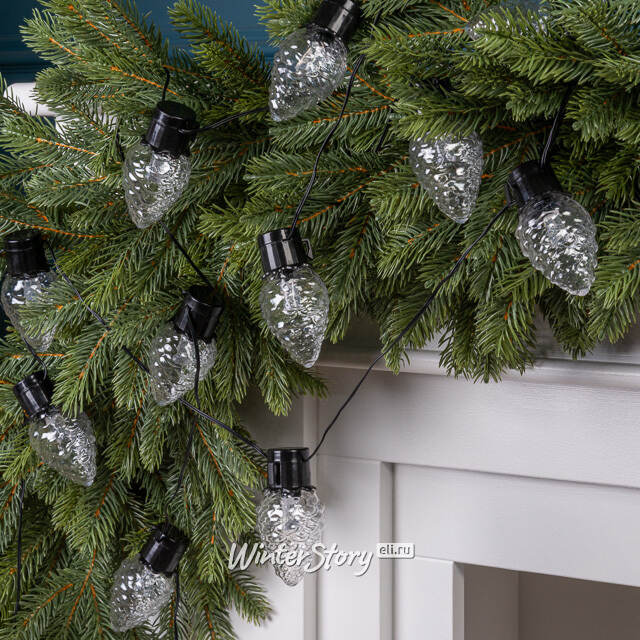 Гирлянда из лампочек Шишки Ретро 6 м, 20 теплых белых LED ламп, черный ПВХ, IP44 Winter Deco