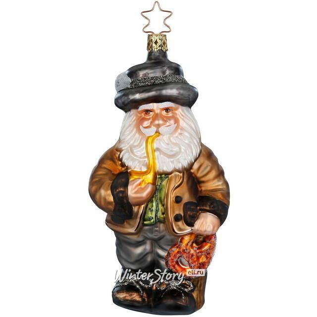 Стеклянная елочная игрушка Santa from Bavaria 17 см Inge Glas