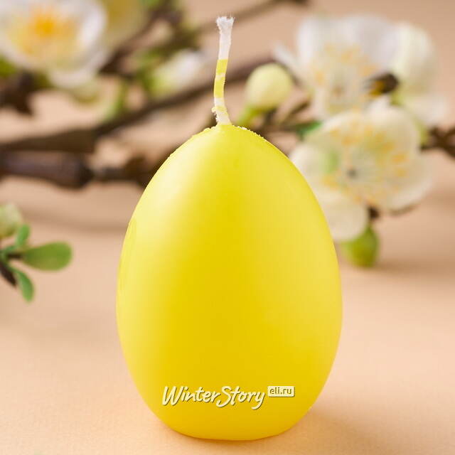 Пасхальная свеча Яйцо 6 см желтая Омский Свечной