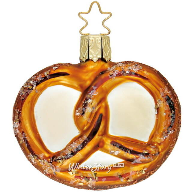 Стеклянная елочная игрушка Крендель 7 см Inge Glas