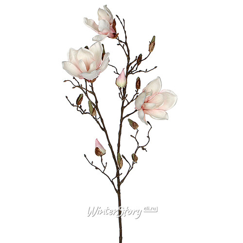 Веточка Цветущая Магнолия 88 см бело-розовая Edelman