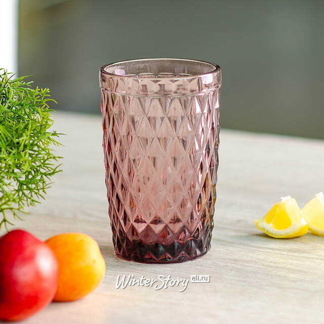 Стакан для воды Шатель 300 мл розовый, стекло Boltze