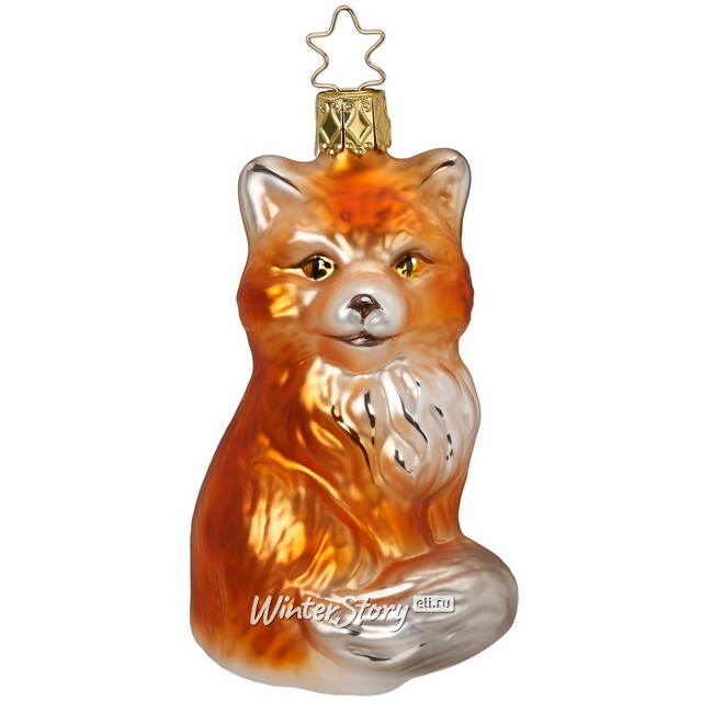 Стеклянная елочная игрушка Лиса Патриция 10 см Inge Glas