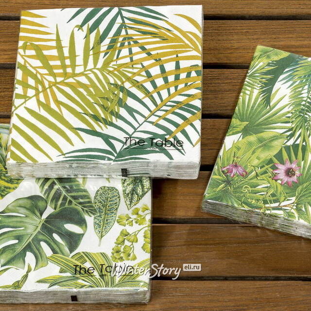 Бумажные салфетки Monstera Leaf 17*17 см, 20 шт Boltze