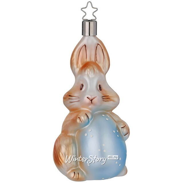 Стеклянная елочная игрушка Заяц Шуня 12 см Inge Glas