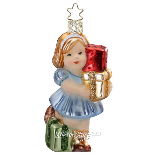 Стеклянная елочная игрушка Девочка Гретта - Рождественские подарки 11 см, подвеска Inge Glas