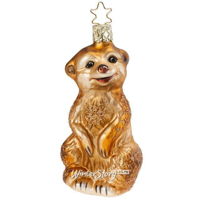 Стеклянная елочная игрушка Сурикат Юджин 10 см Inge Glas