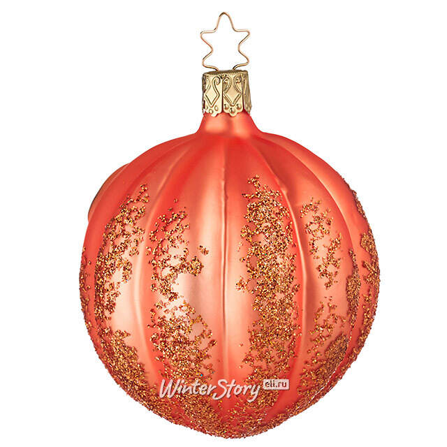 Стеклянная елочная игрушка Тыква Джек 9 см Inge Glas