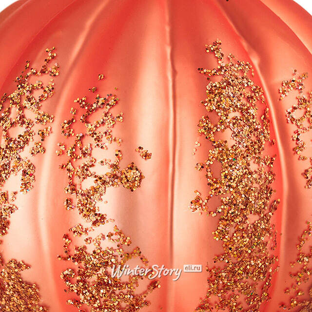 Стеклянная елочная игрушка Тыква Джек 9 см Inge Glas