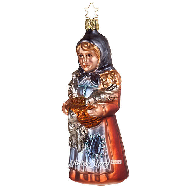 Стеклянная елочная игрушка Золушка 15 см Inge Glas