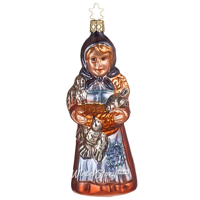 Стеклянная елочная игрушка Золушка 15 см Inge Glas