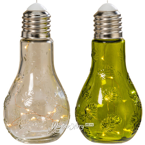 Декоративный подвесной светильник Лампа Флоранж 18 см прозрачный, на батарейках, стекло, IP20 Boltze