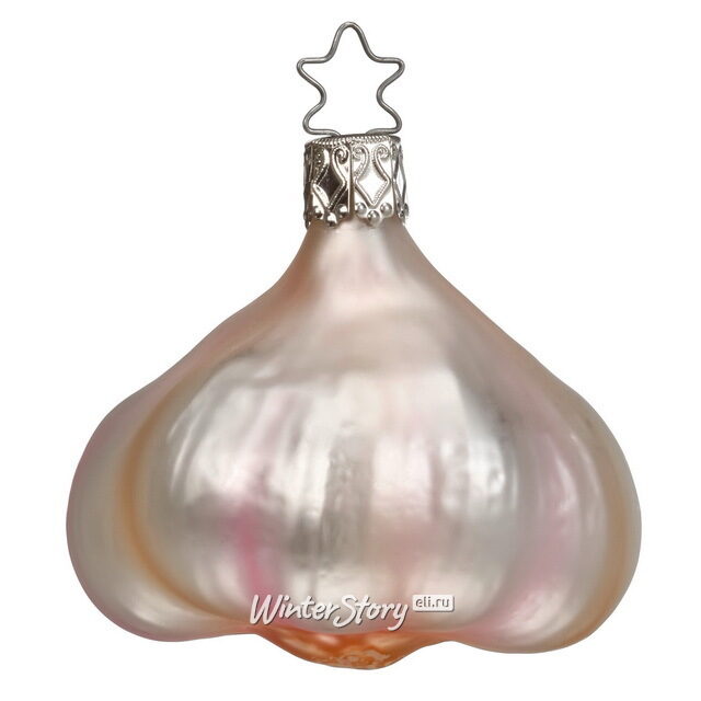 Стеклянная елочная игрушка Чесночок 6 см, подвеска Inge Glas