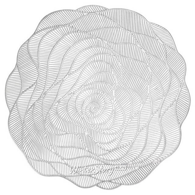 Набор сервировочных салфеток Роуз 38 см серебряный, 4 шт Koopman