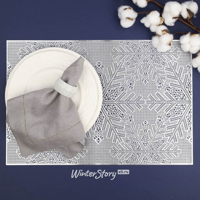 Набор сервировочных салфеток Бонифас 45*30 см серебряный, 4 шт Koopman