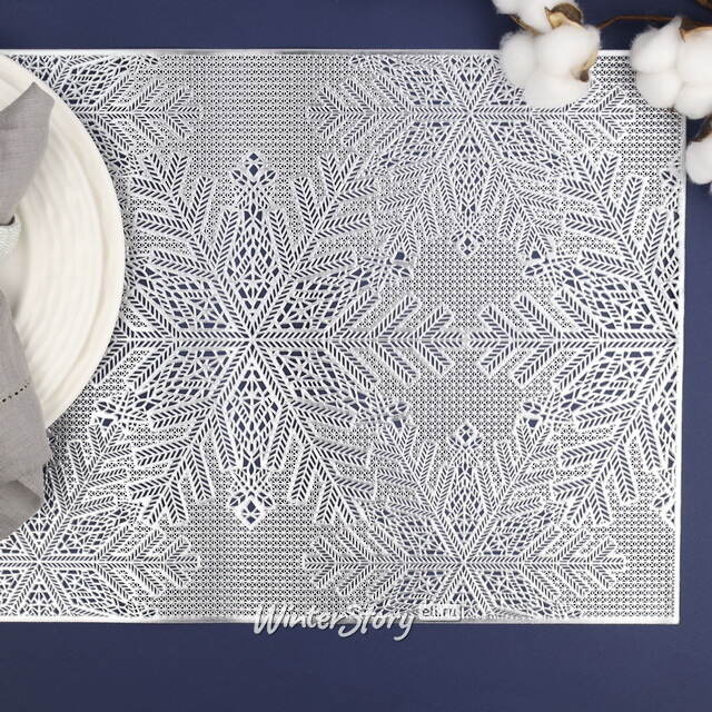 Набор сервировочных салфеток Бонифас 45*30 см серебряный, 4 шт Koopman