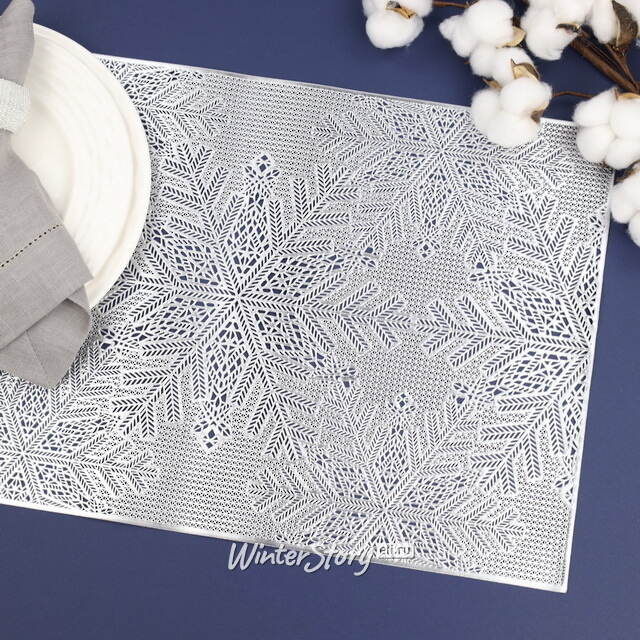 Набор сервировочных салфеток Бонифас 45*30 см серебряный, 4 шт Koopman