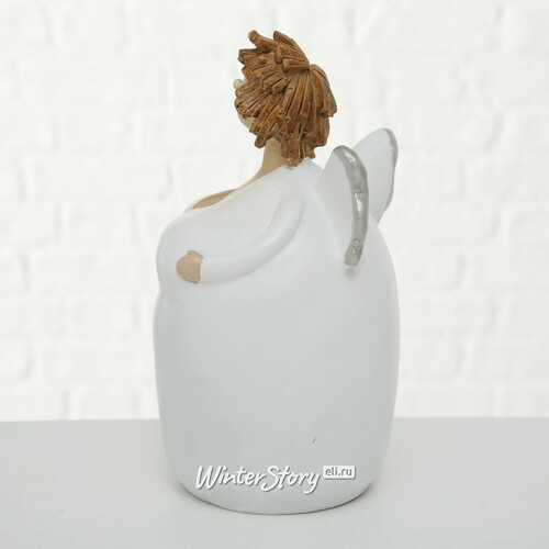 Декоративная фигурка Ангел Флора в белом 25 см Boltze