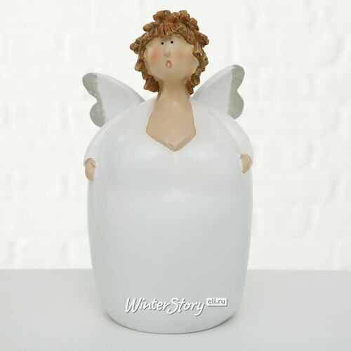 Декоративная фигурка Ангел Флора в белом 25 см Boltze