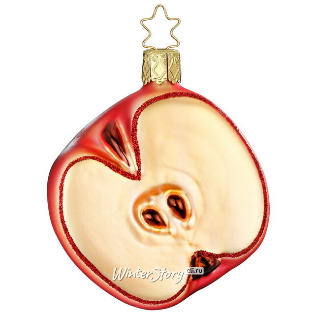 Стеклянная елочная игрушка Спелое Яблочко 8 см, подвеска Inge Glas