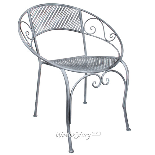Металлический стул-кресло Триббиани 76*66*57 см, серый, металл Edelman