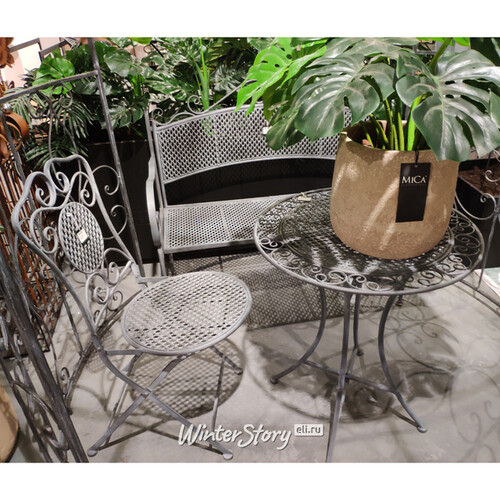 Комплект садовой мебели Триббиани: 1 стол + 2 стула, серый Edelman