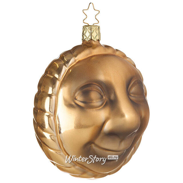 Стеклянная елочная игрушка Золотое Светило 10 см Inge Glas