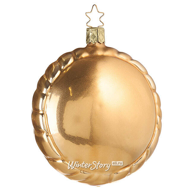 Стеклянная елочная игрушка Золотое Светило 10 см Inge Glas
