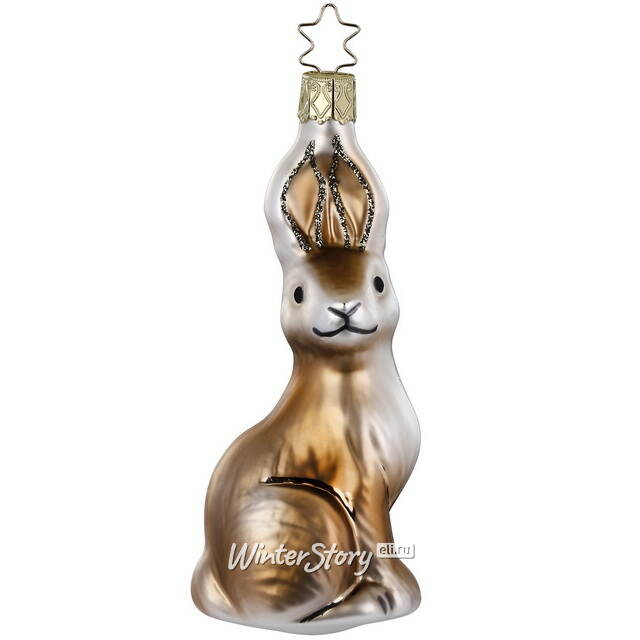 Стеклянная елочная игрушка Заяц Руфус 12 см Inge Glas