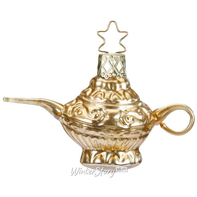 Стеклянная елочная игрушка Волшебная Лампа Алладина 5 см Inge Glas (Инге Глас)