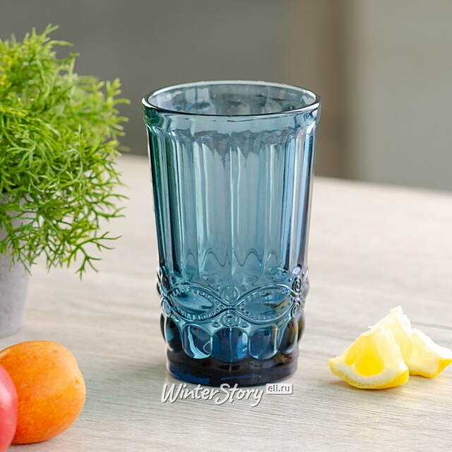Стакан для воды Монруж 300 мл синий, стекло Boltze
