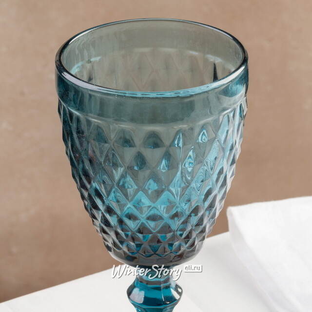 Бокал для вина Шатель 17 см синий, стекло Boltze