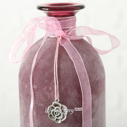 Стеклянная ваза - бутылка Олиана 21 см вишневая Boltze