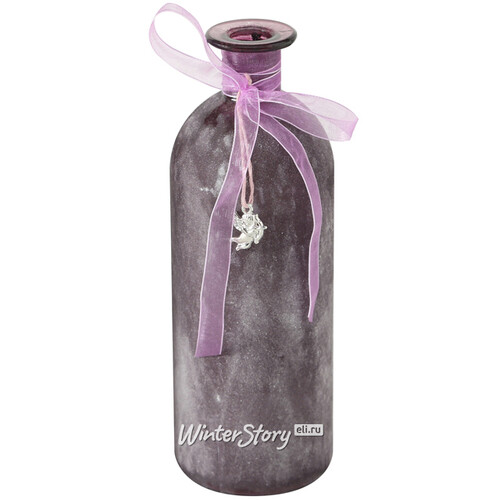 Стеклянная ваза - бутылка Олиана 21 см черничная Boltze